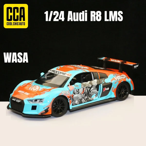 1:24 AUDI R8 LMS BMW M4 GT3 WASA Supercar Alloy Car Model Sound and Light Children's Toy Collectibles Birthday gift - Image 2