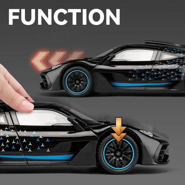 1:24 ONE AMG Supercar Alloy Car Model Sound and Light Pull Back Children's Toy Collectibles Birthday gift - Image 3