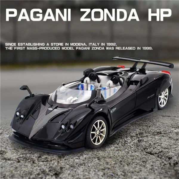 1:24 Pagani Zonda HP Barchetta Supercar Alloy Car Model Sound and Light Pull Back Children's Toy Collectibles Birthday gift - Image 3