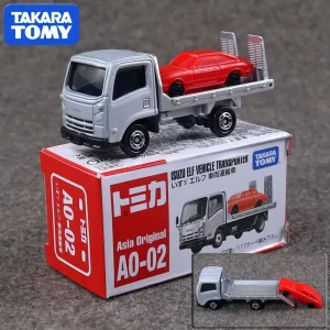 TOMY ISUZU ELF VEHICLE TRANSPORTER Platform Trailer Alloy Car Diecasts & Toy Vehicles Miniature Scale Model Car For Children