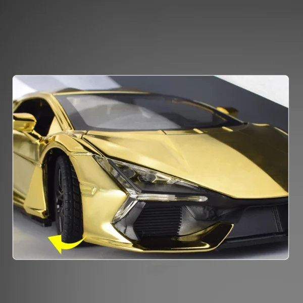 1:24 Lamborghini Revuelto Electroplate Alloy Car Diecasts & Toy Vehicles Metal Toy Car Model Sound and light Collection Kids Toy - Image 3