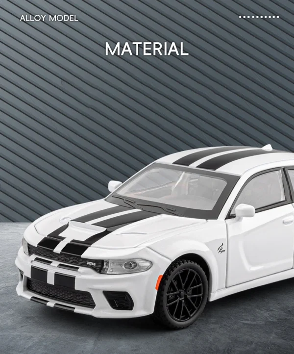 1:32 Dodge Charger SRT Hellcat Alloy Muscle Car Model Sound and Light Pull Back Children's Toy Collectibles Birthday Gift - Image 9