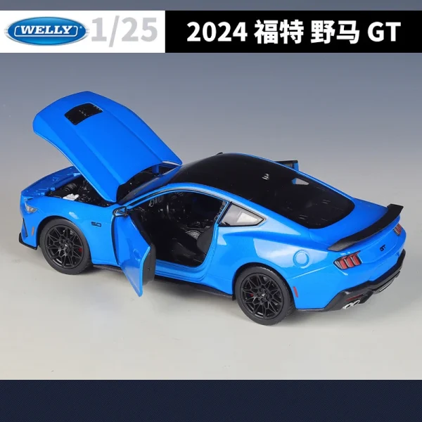 WELLY 1:24 Ford Mustang GT 2024 Alloy Car Diecasts & Toy Vehicles Car Model Miniature Scale Model Car Toy For Children - Image 3