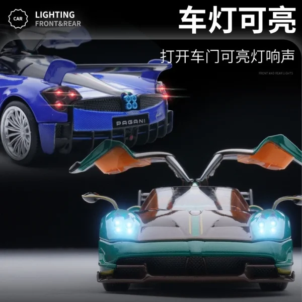 JKM 1:32 Pagani Huayra Supercar Diecasts & Toy Vehicles Metal Car Model Shock absorber Sound Light Collection Car Toys Gift - Image 3