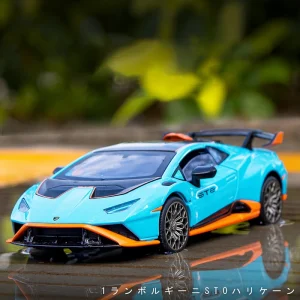 1:30 Lambos Huracan STO Alloy Die Cast Toy Car Model Sound and Light Pull Back Children’s Toy Collectibles Birthday gift