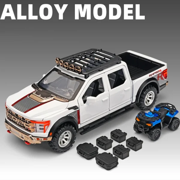 1:24 F150 SVT RAPTOR Modified Version Alloy Car Model Sound and Light Pull Back Children's Toy Collectibles Birthday gift - Image 3