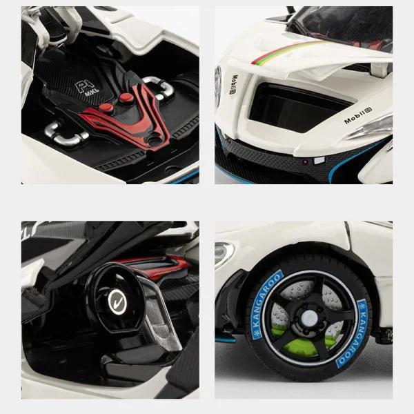 1:24 P1 GTR Supercar Alloy Car Model Sound and Light Pull Back Children's Toy Collectibles Birthday Gift - Image 6
