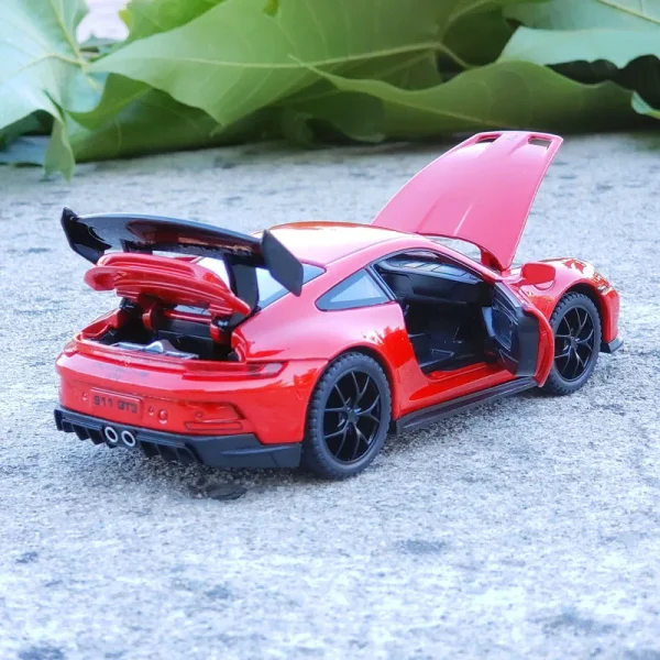 1:32 Porsche 911 GT3 Supercar Alloy Car Model With Pull Back Sound Light Children Gift Collection Diecast Toy Model - Image 6