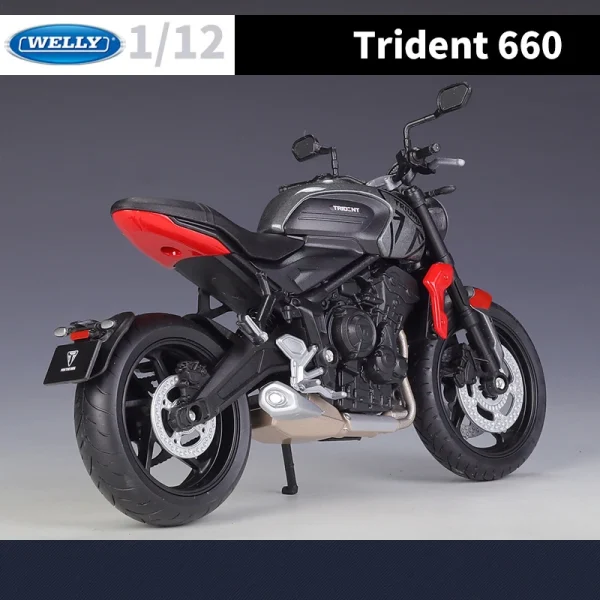 WELLY 1/12 Triumph Trident 660 2021 Motorcycle Model Toy Vehicle Collection Autobike Shork-Absorber Off Road Autocycle Toys Car - Image 4
