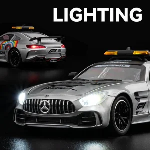 1:24 Benzs GTR AMG SAFETY CAR Supercar Alloy Die Cast Toy Car Model Sound and Light Children’s Toy Collectibles Birthday gift