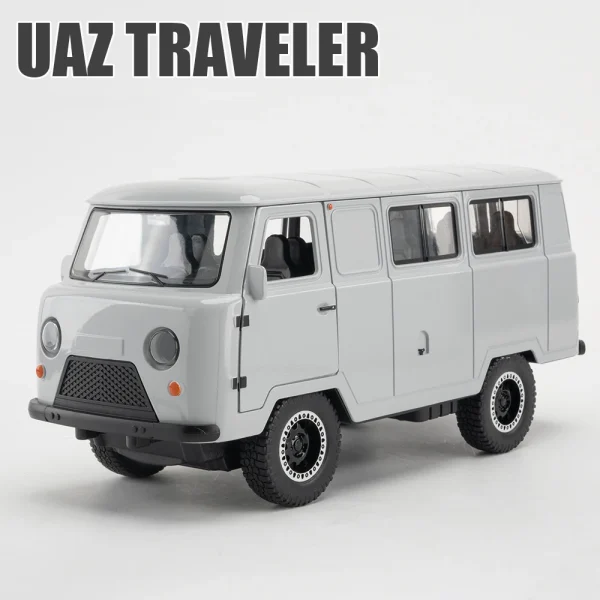 New 1:18 Russian UAZ TRAVELER 452 VAN Alloy Diecasts & Toy Vehicles Metal Toy Car Model Sound and light Collection Kids Toy - Image 4