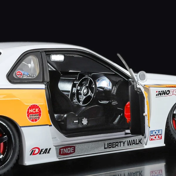 1:18 Nissan GTR R34 Skylin S15 LBWK Alloy Car Model Sound and Light Pull Back Children's Toy Collectibles Birthday gift - Image 6