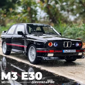 1:24 BMW M3 E30 1988 Supercar Alloy Car Model Sound and Light Pull Back Children’s Toy Collectibles Birthday gift
