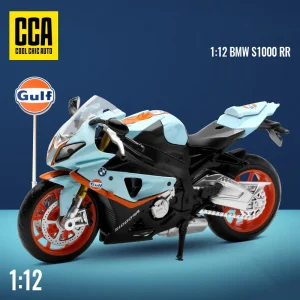 1:12 BMW S1000RR Gulf Oil Die Cast Motorcycle Model Toy Vehicle Collection Autobike Shork-Absorber Off Road Autocycle Toys Car