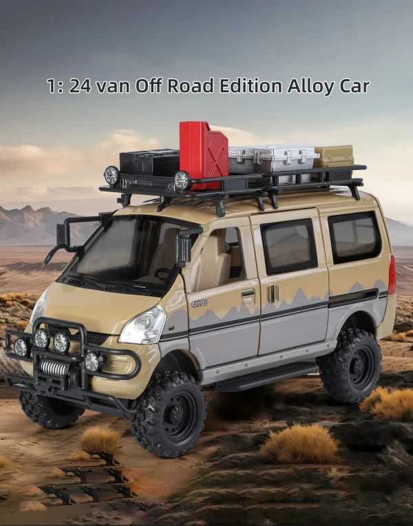 1:24 WuLing VAN Off-Road Vehicle Alloy Muscle Car Model Sound and Light Pull Back Children's Toy Collectibles Birthday Gift - Image 7