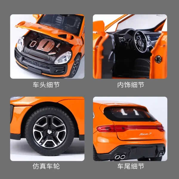 1:32 Macan SUV Alloy Die Cast Toy Car Model Sound and Light Pull Back Children's Toy Collectibles Birthday gift - Image 5