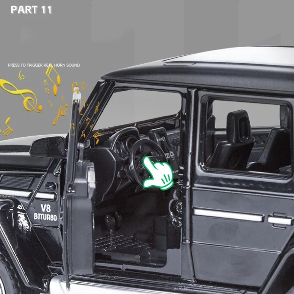 New 1:24 Benzs G63 SUV Alloy Car Diecasts & Toy Vehicles Metal Toy Car Model Sound and light Collection Kids Toy - Image 6