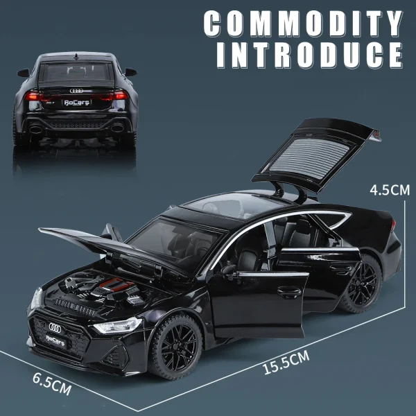 1:32 Audi RS7 Sportback Alloy Car Diecasts & Toy Vehicles Car Model Sound and light Pull back Car Toys For Kids Gifts - Image 2