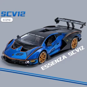 1:24 Lambos Essenza SCV12 Alloy Sports Car Model Diecast Sound Super Racing Lifting Tail Hot Car Wheel For Children Gifts