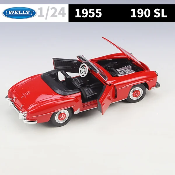 WELLY 1:24 Mercedes-Benz 190SL 1955 Alloy Car Diecasts & Toy Vehicles Car Model Miniature Scale Model Car For Children - Image 4