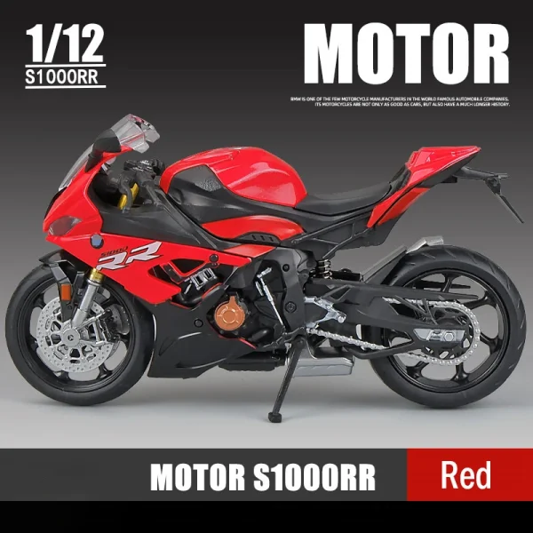 1:12 BMW S1000RR 2021 Die Cast Motorcycle Model Toy Vehicle Collection Autobike Shork-Absorber Off Road Autocycle Toys Car - Image 4
