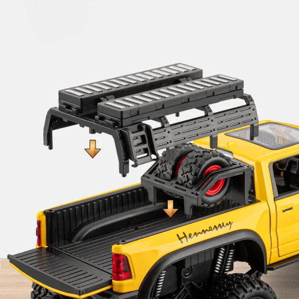 New 1:24 Mammoth RAM 1000 TRX Picku Alloy Car Model Sound and Light Pull Back Children's Toy Collectibles Birthday gift - Image 4