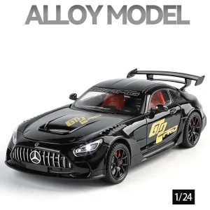 1:24 Benzs AMG GTR Alloy Die Cast Toy Car Model Sound and Light Pull Back Children’s Toy Collectibles Birthday gift