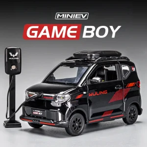 1:24 WuLing MINI EV GAME BOY Alloy Car Diecasts & Toy Vehicles Car Model Sound and light Pull back Car Toys For Kids Gifts
