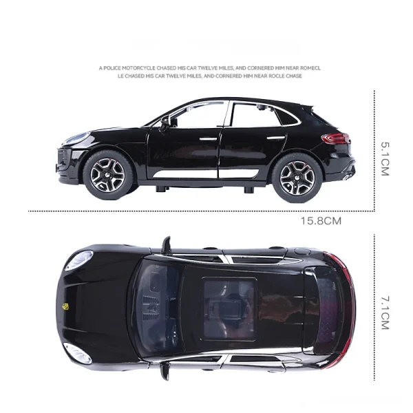 1:32 Macan SUV Alloy Die Cast Toy Car Model Sound and Light Pull Back Children's Toy Collectibles Birthday gift - Image 3