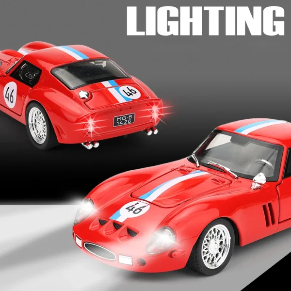 1:32 250 GTO Supercar Alloy Car Model Sound and Light Pull Back Children's Toy Collectibles Birthday gift - Image 4