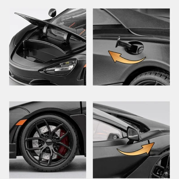 1:18 720S Supercar Alloy Car Model Sound and Light Pull Back Children's Toy Collectibles Birthday Gift - Image 5