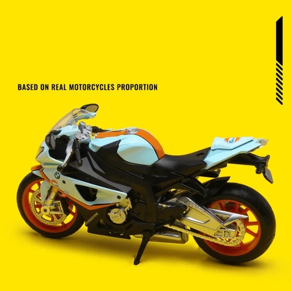 1:12 BMW S1000RR Gulf Oil Die Cast Motorcycle Model Toy Vehicle Collection Autobike Shork-Absorber Off Road Autocycle Toys Car - Image 4