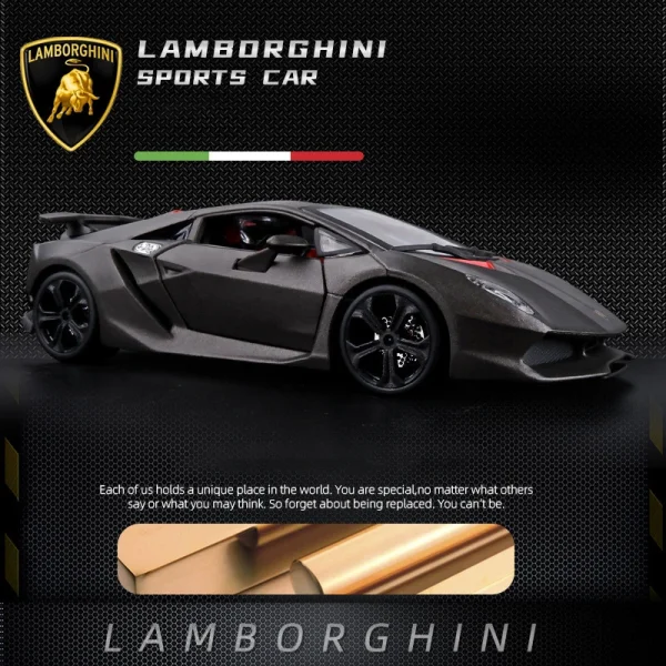 Bburago 1:24 Lamborghini Sesto Elemento Alloy Car Diecasts & Toy Vehicles Car Model Miniature Scale Model Car For Children - Image 3