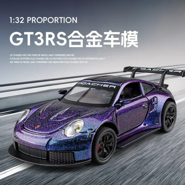 1:32 911 GT3 RS Alloy Die Cast Toy Car Model Sound and Light Children's Toy Collectibles Birthday gift - Image 3