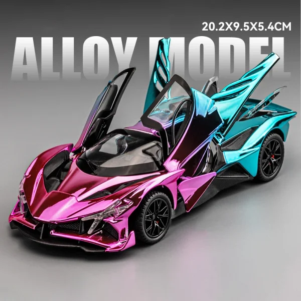 1:24 Apollo Project EVO Electroplate Alloy Muscle Car Model Sound and Light Children's Toy Collectibles Birthday gift - Image 2