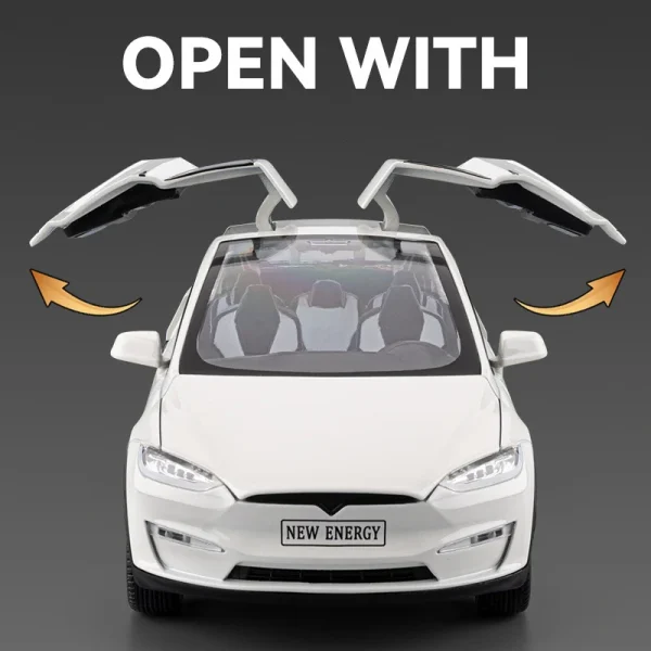 1:24 Teslas MODEL X Alloy Car Model Sound and Light Pull Back Children's Toy Collectibles Birthday gift - Image 3