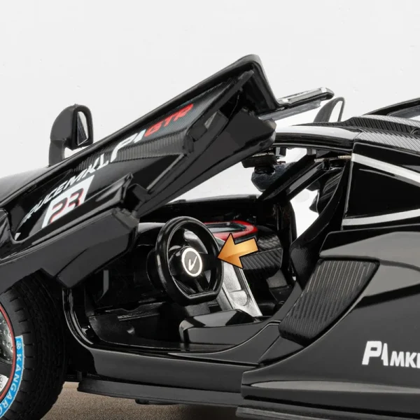 1:24 P1 GTR Supercar Alloy Car Model Sound and Light Pull Back Children's Toy Collectibles Birthday Gift - Image 4
