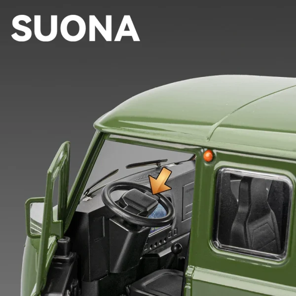 1:18 Russian UAZ TRAVELER BUS Alloy Car Model Sound and Light Pull Back Children's Toy Collectibles Birthday gift - Image 4