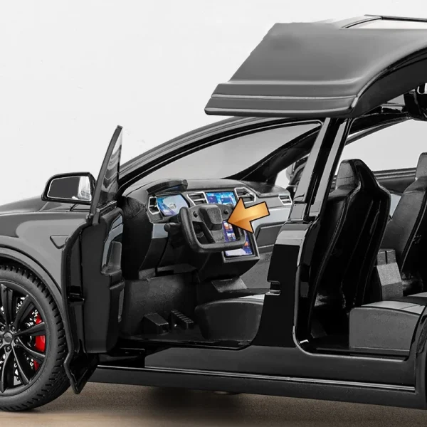 1:24 Teslas MODEL X Alloy Car Model Sound and Light Pull Back Children's Toy Collectibles Birthday gift - Image 6