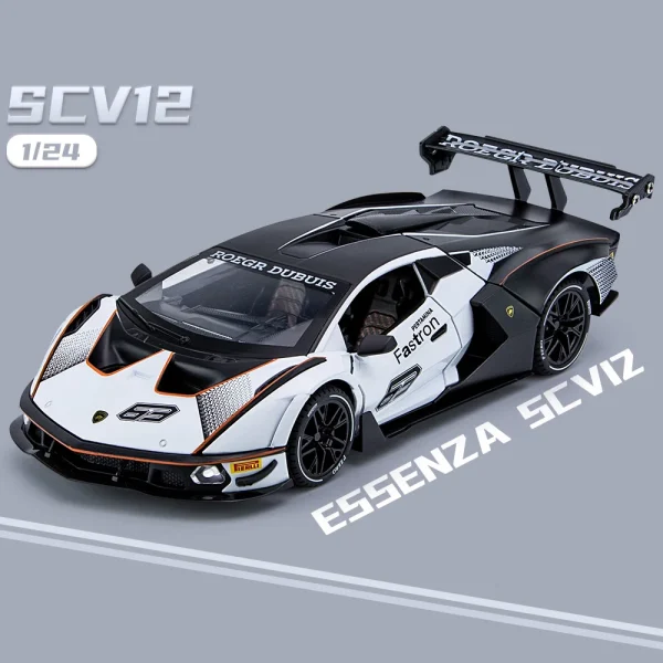 1:24 Lambos Essenza SCV12 Alloy Sports Car Model Diecast Sound Super Racing Lifting Tail Hot Car Wheel For Children Gifts - Image 4