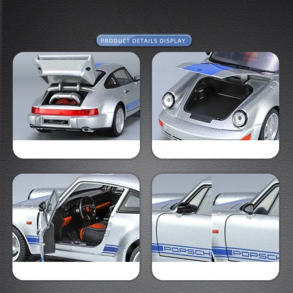 1:24 911 964 Carrera RS Alloy Car Diecasts & Toy Vehicles Car Model Sound and light Pull back Car Toys For Kids Gifts - Image 4