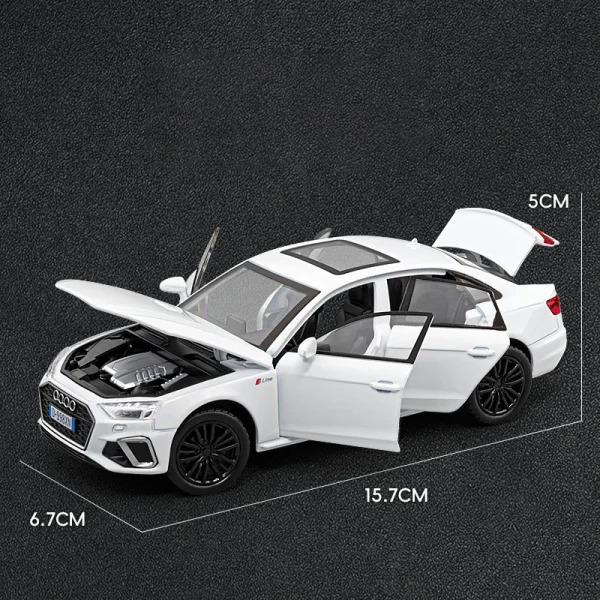1:32 AUDI A4 Alloy Car Model Sound and Light Pull Back Children's Toy Collectibles Birthday gift - Image 5