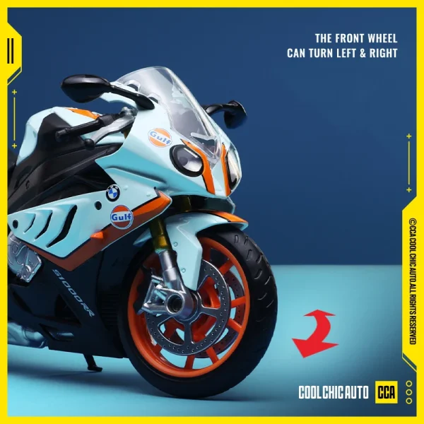 1:12 BMW S1000RR Gulf Oil Die Cast Motorcycle Model Toy Vehicle Collection Autobike Shork-Absorber Off Road Autocycle Toys Car - Image 3