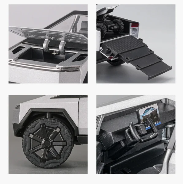 1:24 Cyber toy truck Model Y Model 3 Model X Alloy Diecasts & Toy Vehicles Metal Toy Car Model Sound and light Collection Toy - Image 5