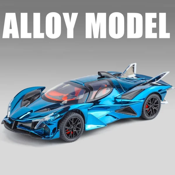 1:24 Apollo Project EVO Electroplate Supercar Alloy Muscle Car Model Sound and Light Children's Toy Collectibles Birthday gift - Image 4