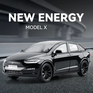 1:24 Teslas MODEL X Alloy Car Model Sound and Light Pull Back Children’s Toy Collectibles Birthday gift