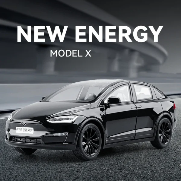 1:24 Teslas MODEL X Alloy Car Model Sound and Light Pull Back Children's Toy Collectibles Birthday gift