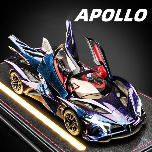 1:18 Apollo Project EVO Supercar Alloy Car Diecasts & Toy Vehicles Metal Toy Car Model Sound and light Collection Kids Toy