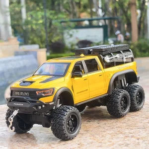 New 1:24 Mammoth RAM 1000 TRX Picku Alloy Car Model Sound and Light Pull Back Children’s Toy Collectibles Birthday gift