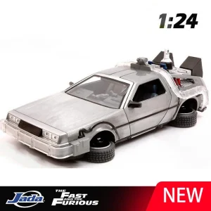 JADA 1:24 DMC-12 delorean back to the future Alloy Car Diecasts & Toy Vehicles Miniature Scale Model Car Toys For Children